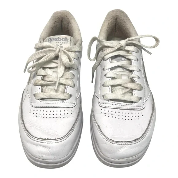 Reebok Women’s Club C White Leather Double Classic Platform Tennis Shoes 7.5 - Picture 6 of 15